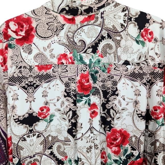 Chico's Silky Soft Floral Charm Easy Shirt Roses Modal Blend Women's Size XL - Picture 6 of 8
